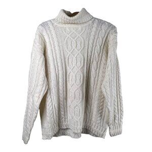 Vintage 80s Sport Carriage Court Cable Knit Sweater Size Medium Knit Turtleneck
